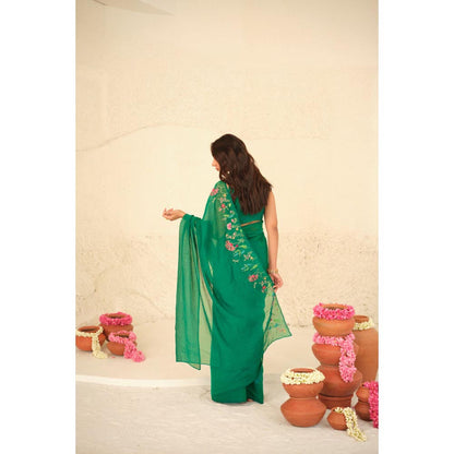KAVANA Numani Green Chanderi Saree