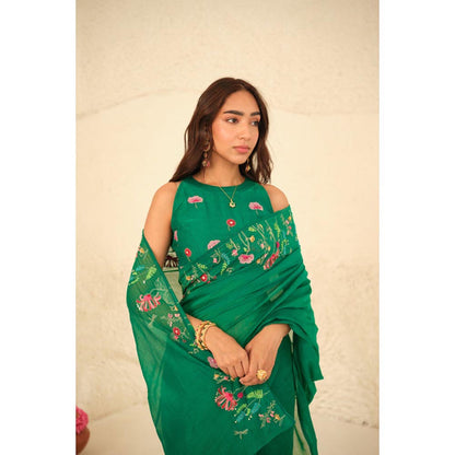 KAVANA Numani Green Chanderi Saree