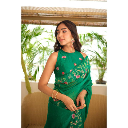 KAVANA Numani Green Chanderi Saree
