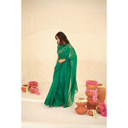 KAVANA Numani Green Chanderi Saree