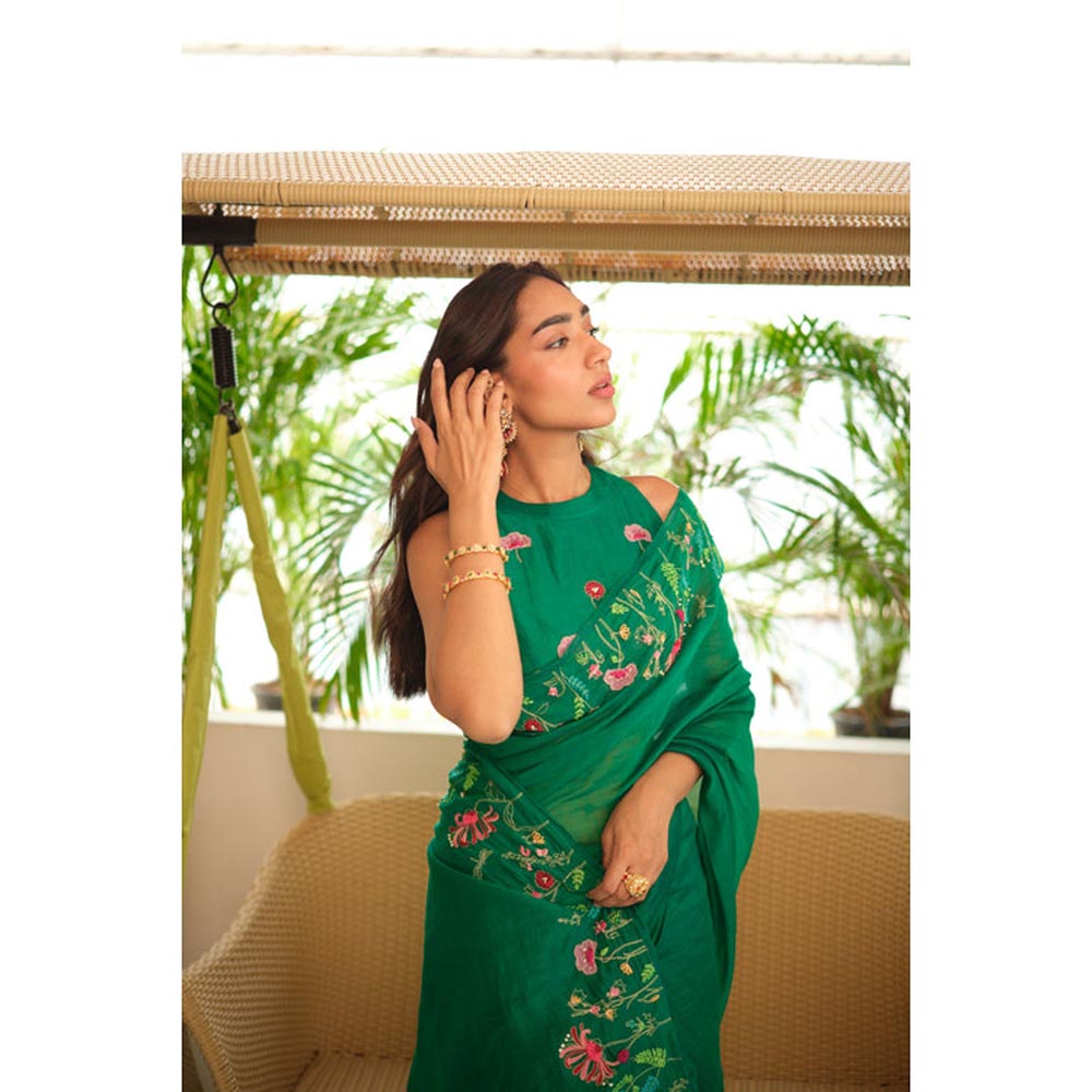 KAVANA Numani Green Chanderi Saree