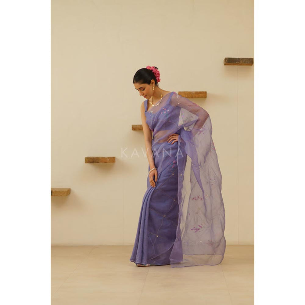 KAVANA Naher Organza Linen Saree