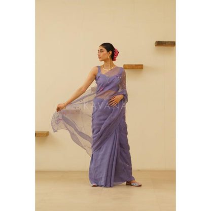 KAVANA Naher Organza Linen Saree