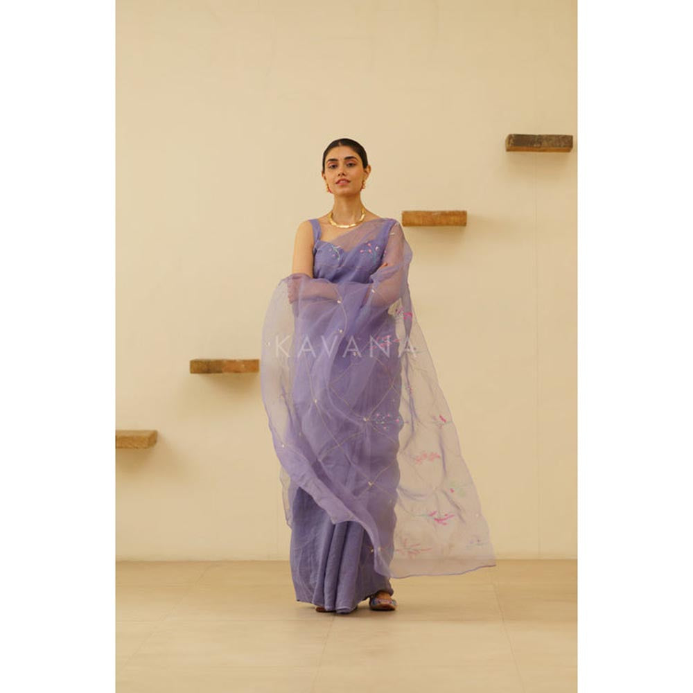 KAVANA Naher Organza Linen Saree