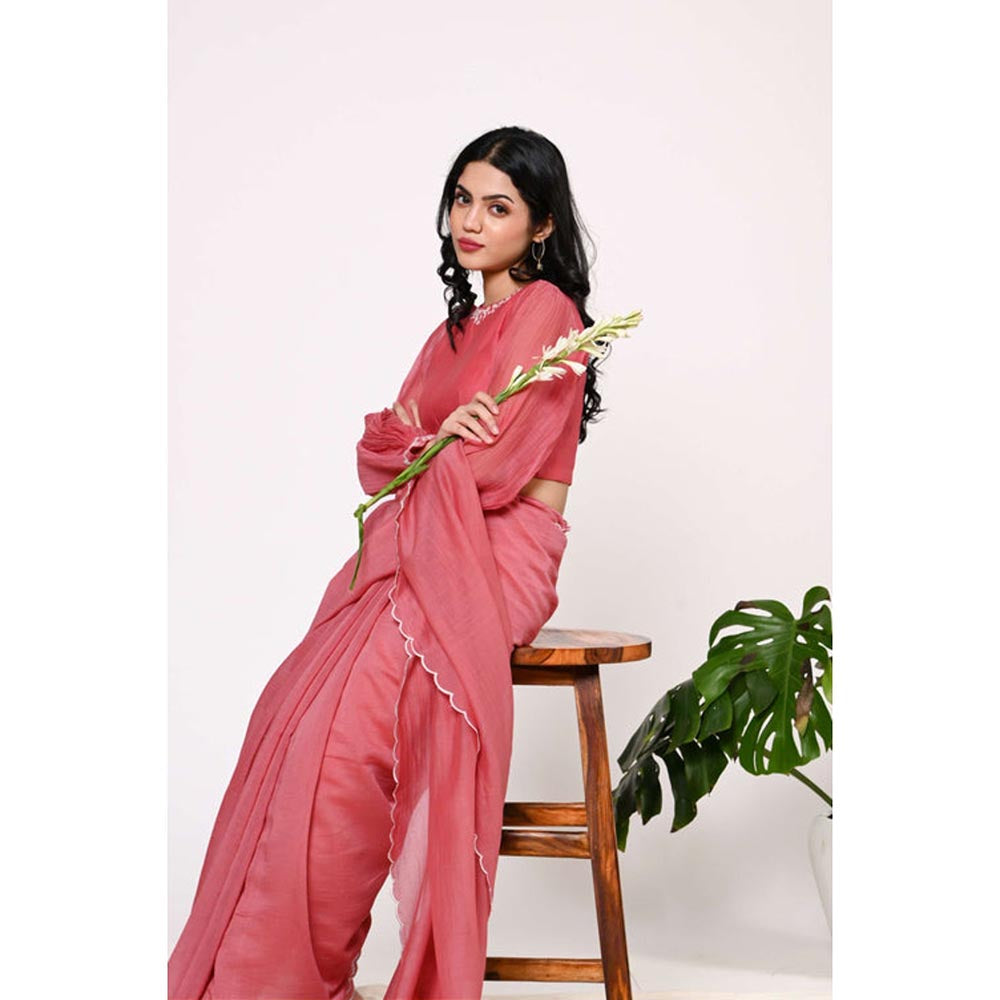 KAVANA Keya Pink Chanderi Saree