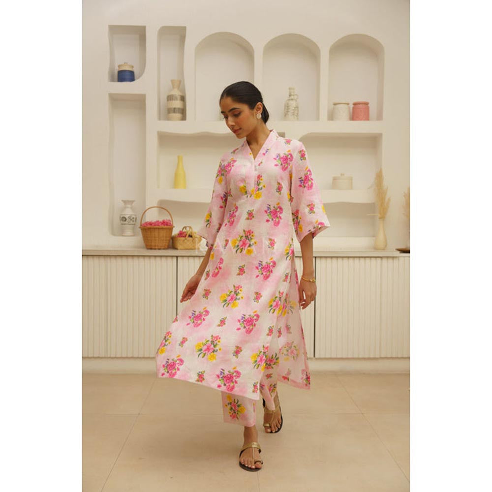 KAVANA Women Floral Print Sanaa Kurta and Palazzo