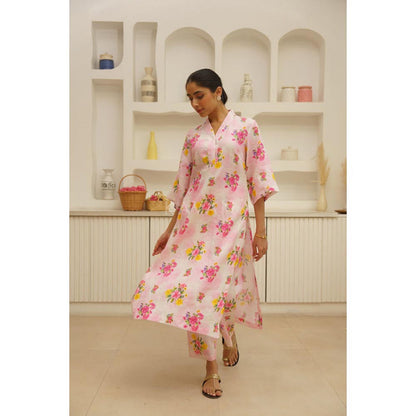 KAVANA Women Floral Print Sanaa Kurta and Palazzo