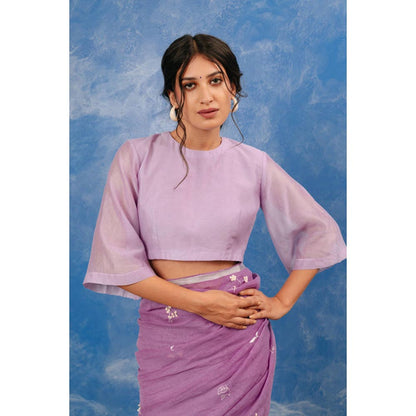 KAVANA Women Purple Manjri Chanderi Stitched Blouse