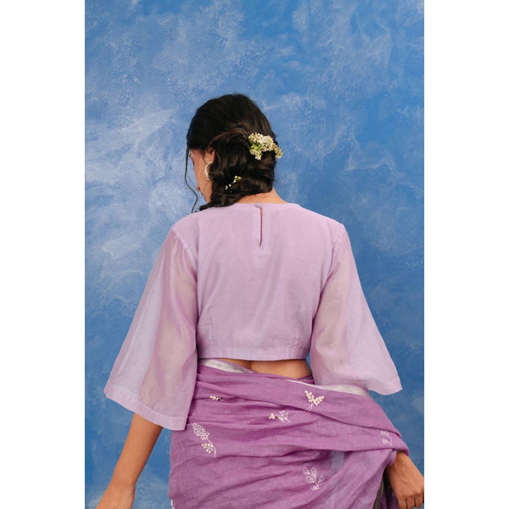 KAVANA Women Purple Manjri Chanderi Stitched Blouse