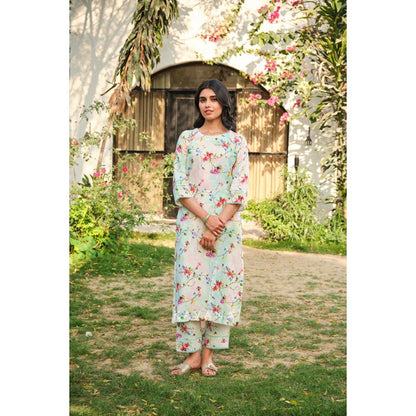 KAVANA Women Floral Print Sargam Kurta with Pant