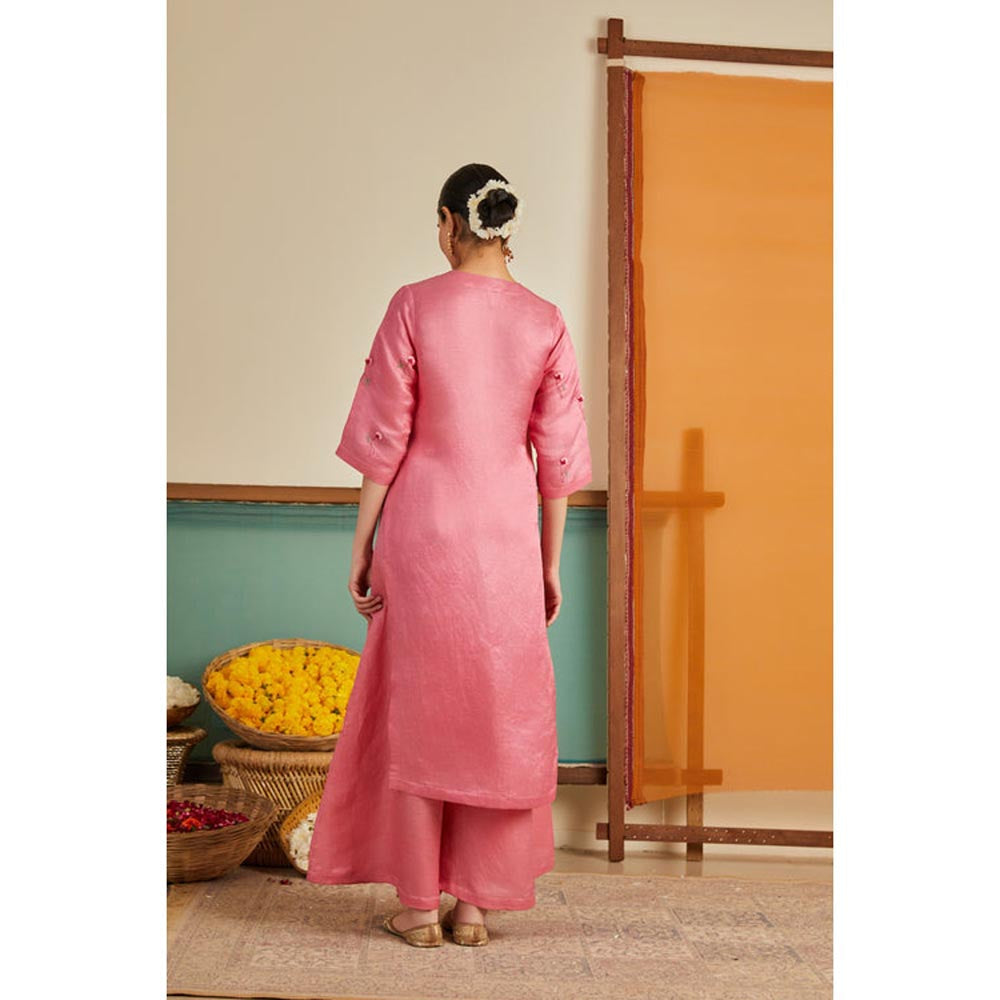 KAVANA Women Embroidered Half Sleeves Gulista Kurta and Palazzo