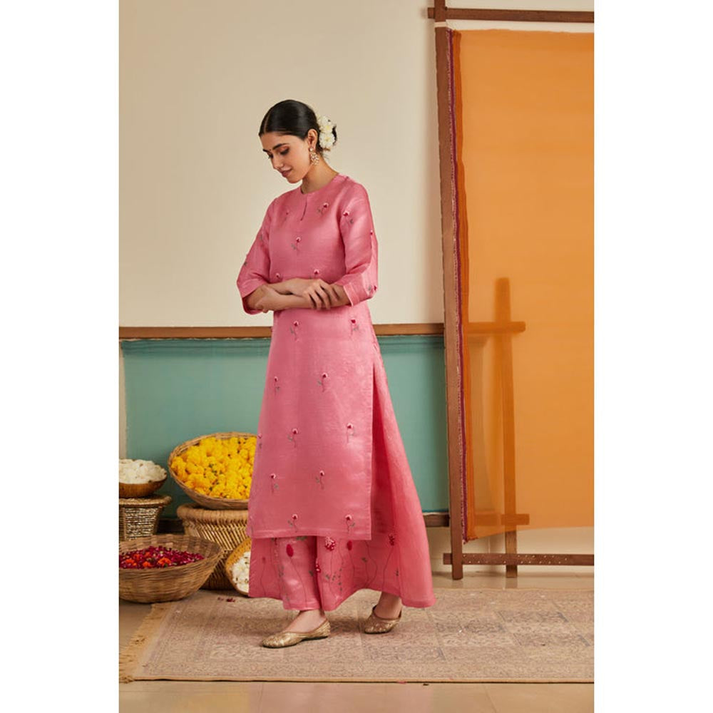 KAVANA Women Embroidered Half Sleeves Gulista Kurta and Palazzo