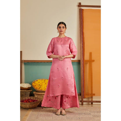 KAVANA Women Embroidered Half Sleeves Gulista Kurta and Palazzo