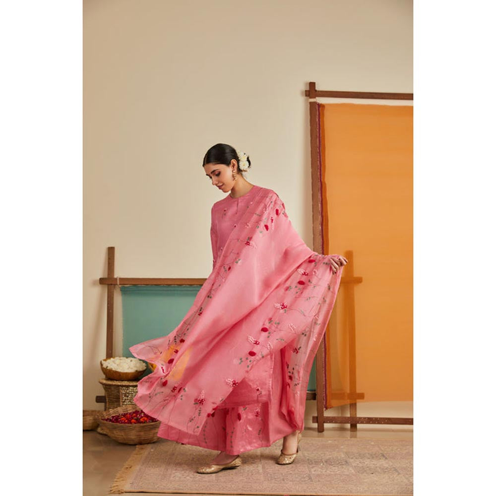 KAVANA Women Embroidered Half Sleeves Gulista Kurta and Palazzo