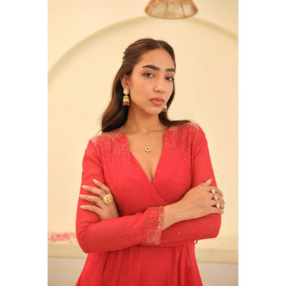 KAVANA Women Full Sleeves Maya Chanderi Kurta with Pant