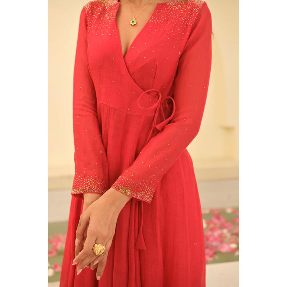 KAVANA Women Full Sleeves Maya Chanderi Kurta with Pant