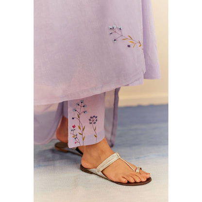 KAVANA Women Embroidered Purple Shadab Kurta and Pant