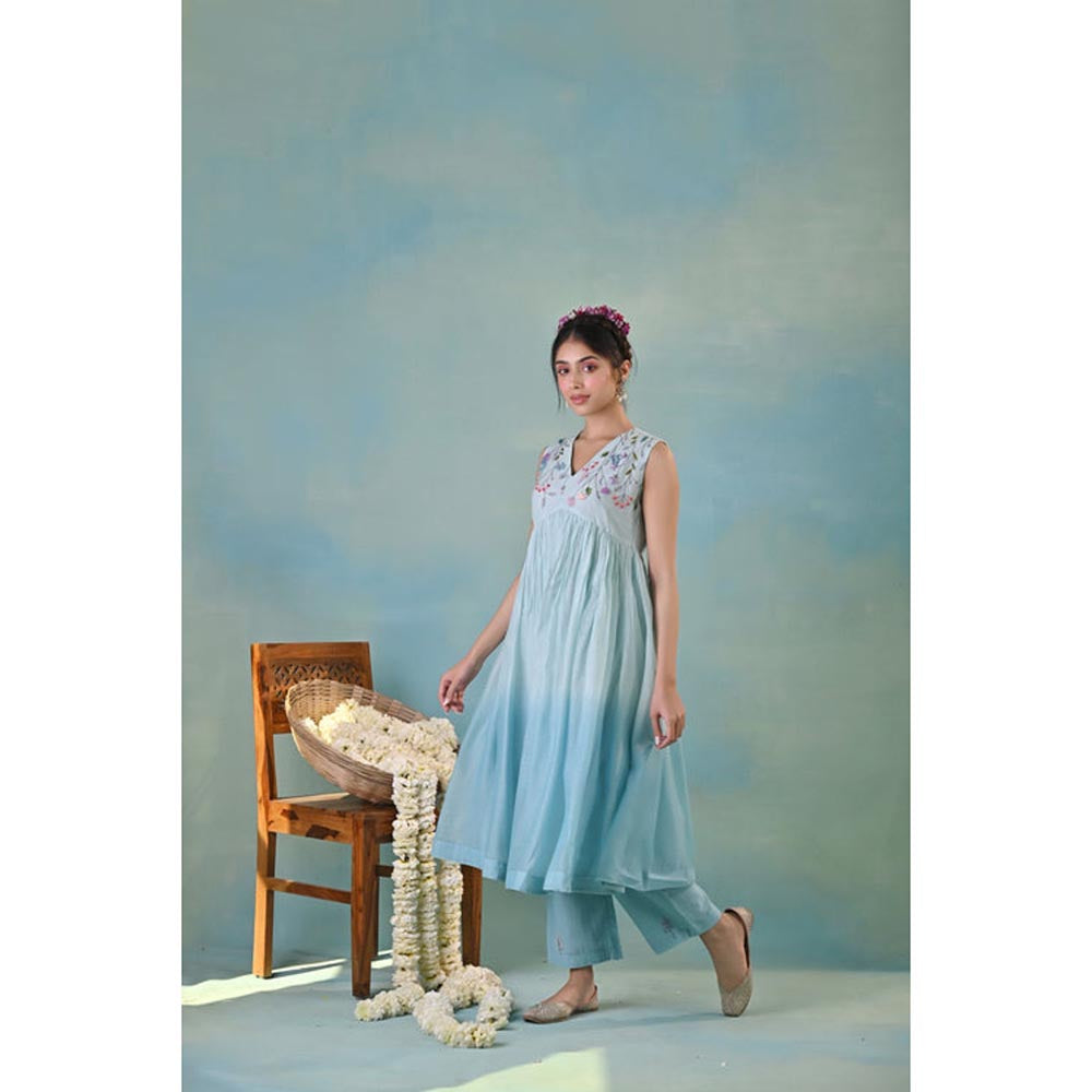 KAVANA Women Embroidered Kumud Anarkali Kurta with Pant