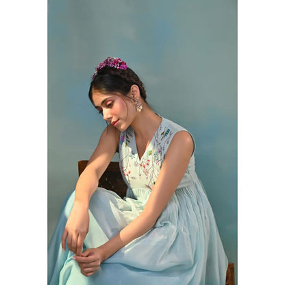 KAVANA Women Embroidered Kumud Anarkali Kurta with Pant