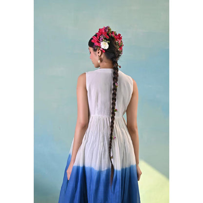 KAVANA Women Embroidered Blue Amber Kurta with Pant