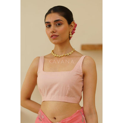 KAVANA Women Pink Aruna Chanderi Stitched Blouse
