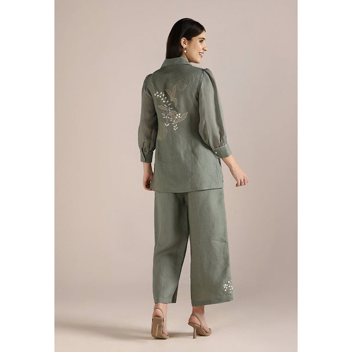 Kaveri Honey Suckle Tie Co-ord-Jade (Set of 2)