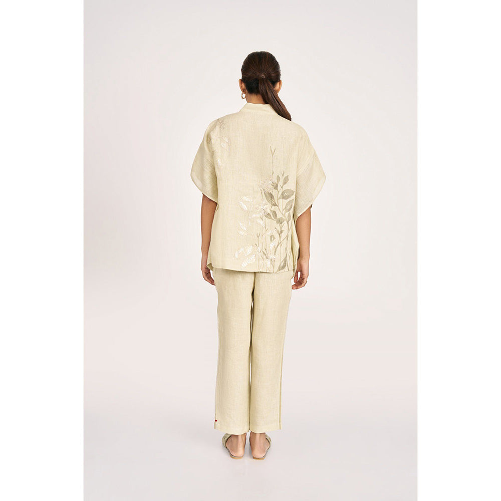 Kaveri Bamboo Grove Co-ord-Cream (Set of 2)