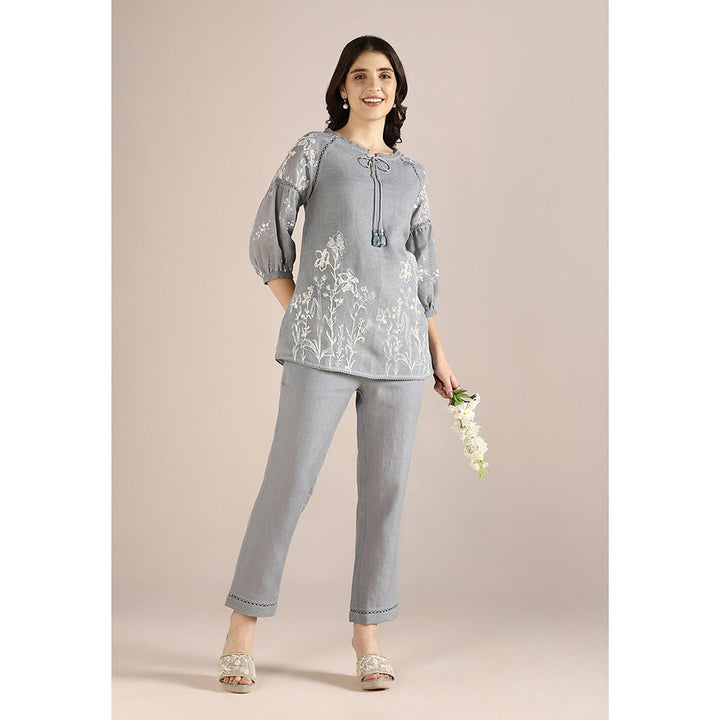 Kaveri Savannah Kismat Co-ord-Shadow Grey (Set of 2)