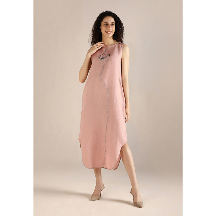 Kaveri Body Line Roots Dress-Blush