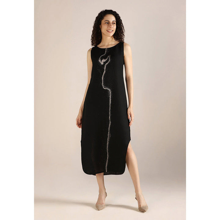 Kaveri Body Line Roots Dress-Black