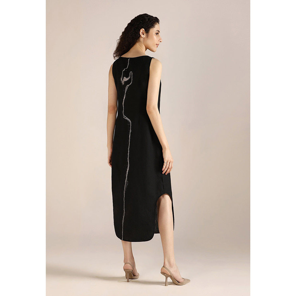 Kaveri Body Line Roots Dress-Black