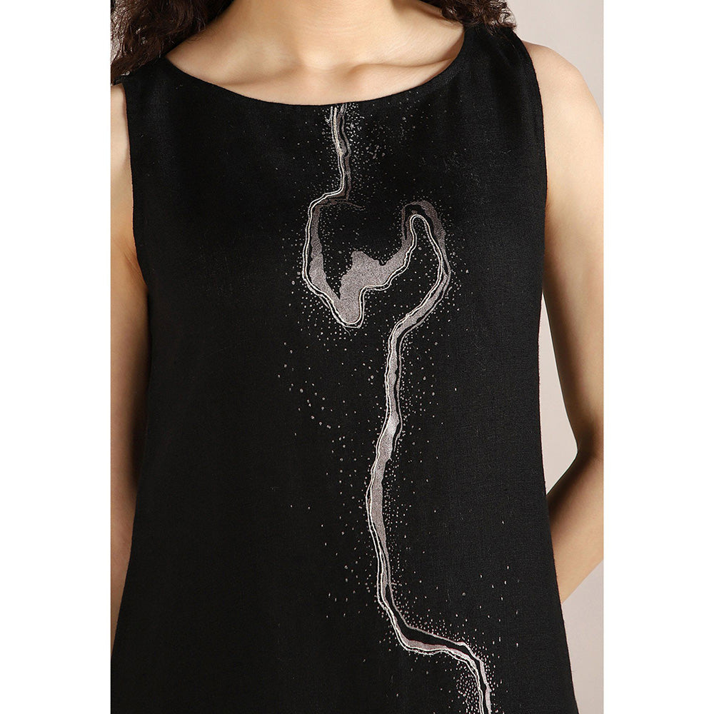 Kaveri Body Line Roots Dress-Black