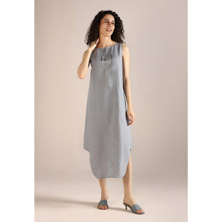 Kaveri Body Line Roots Dress-Shadow Grey