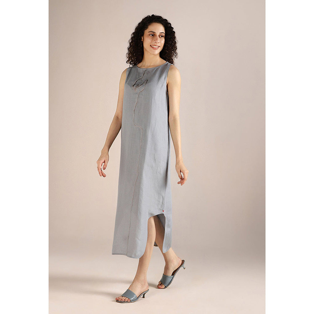 Kaveri Body Line Roots Dress-Shadow Grey