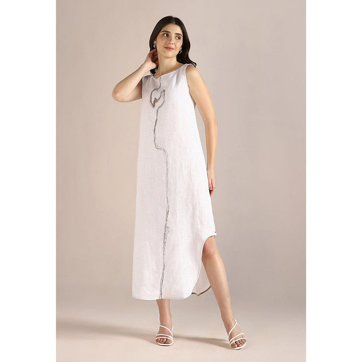 Kaveri Body Line Roots Dress-White