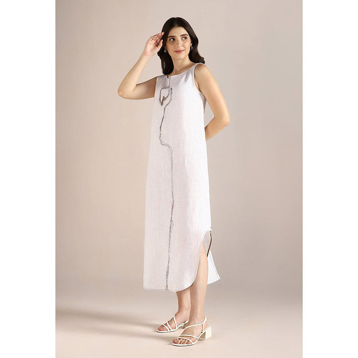 Kaveri Body Line Roots Dress-White