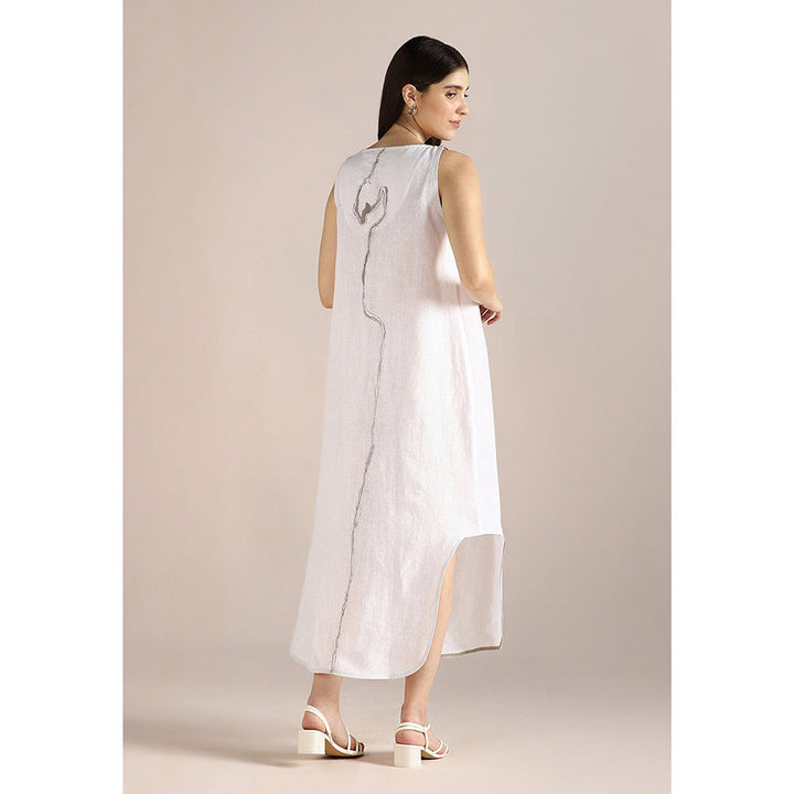 Kaveri Body Line Roots Dress-White