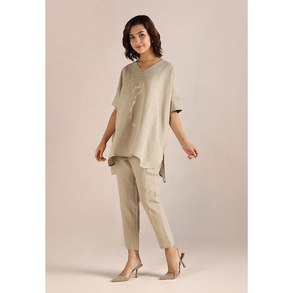 Kaveri Body Line Square Co-ord-Natural (Set of 2)