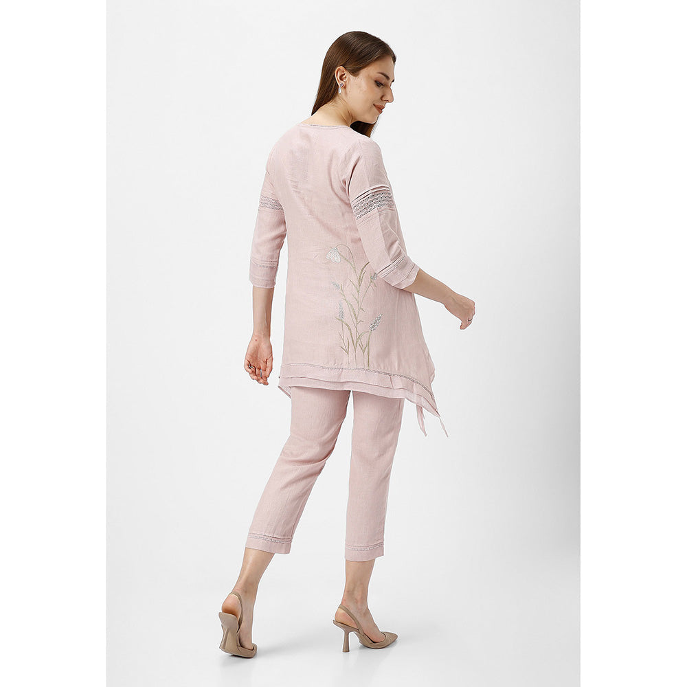 Kaveri Pink Shadow Rose Dew Drop Talia Co-Ord (Set of 2)