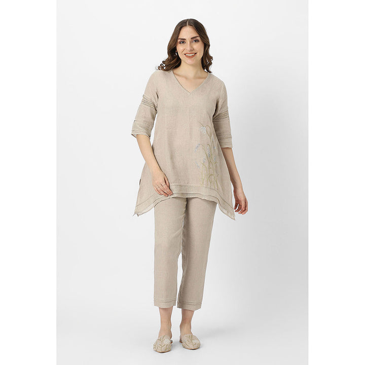 Kaveri Beige Natural Dew Drop Talia Co-Ord (Set of 2)