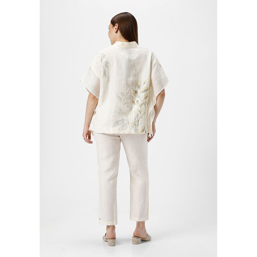 Kaveri Off-white Bamboo Grove Co-Ord (Set of 2)