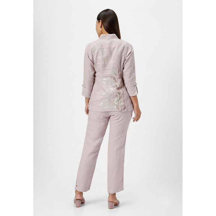 Kaveri Lavender Bamboo Grove Jacket with B-Shell and Pant (Set of 3)