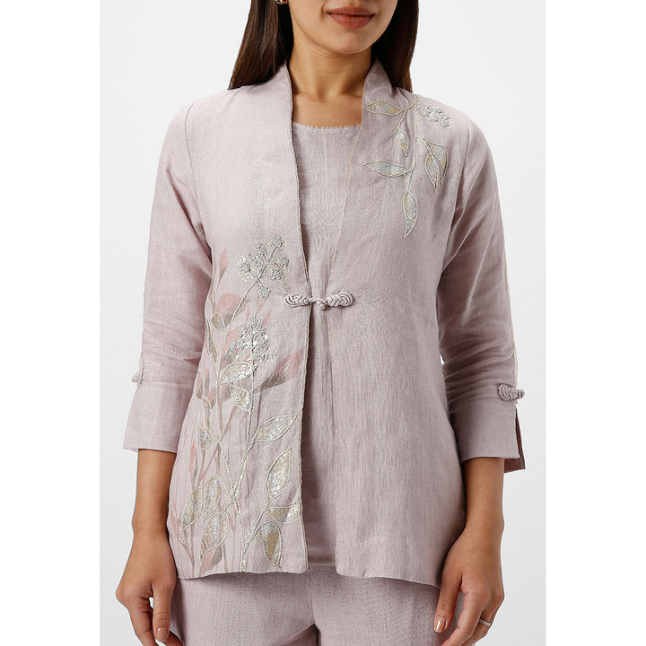 Kaveri Lavender Bamboo Grove Jacket with B-Shell and Pant (Set of 3)