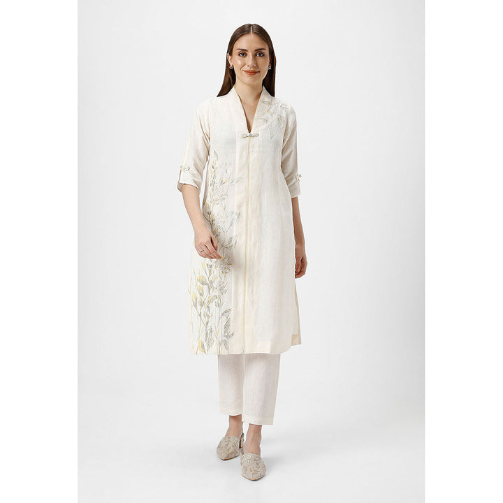 Kaveri Off-white Bamboo Grove Co-Ord (Set of 2)