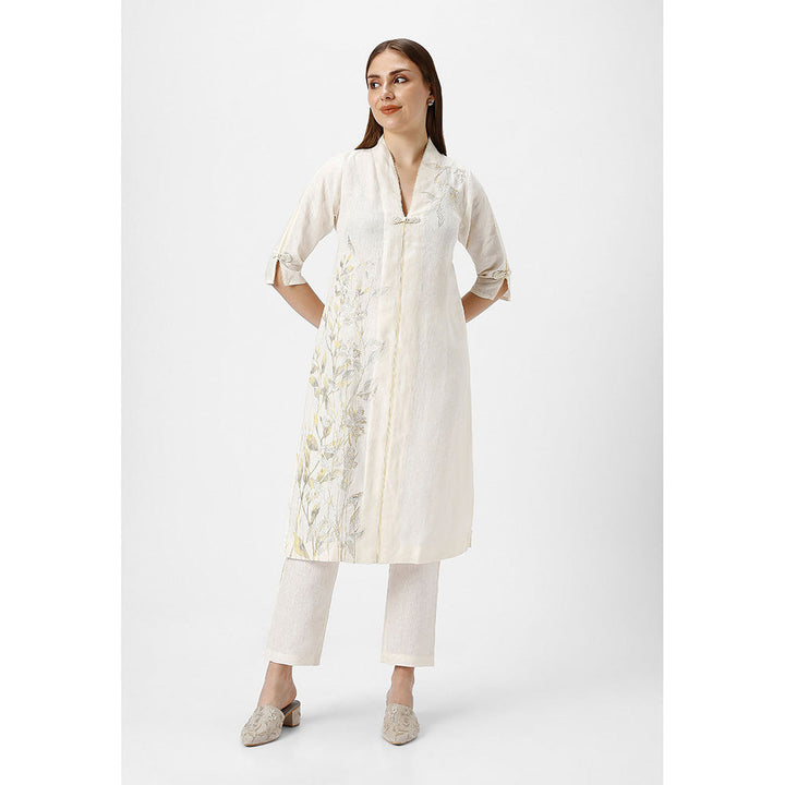 Kaveri Off-white Bamboo Grove Co-Ord (Set of 2)