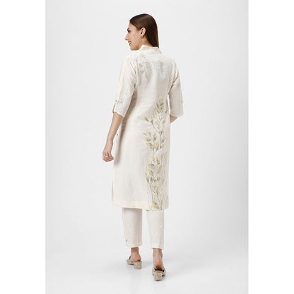 Kaveri Off-white Bamboo Grove Co-Ord (Set of 2)