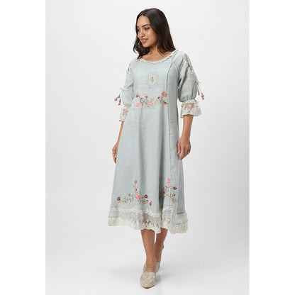 Kaveri Blue Bed Of Rose Dress