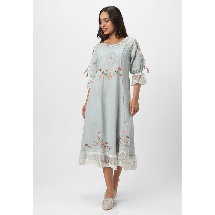 Kaveri Blue Bed Of Rose Dress