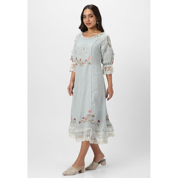 Kaveri Blue Bed Of Rose Dress