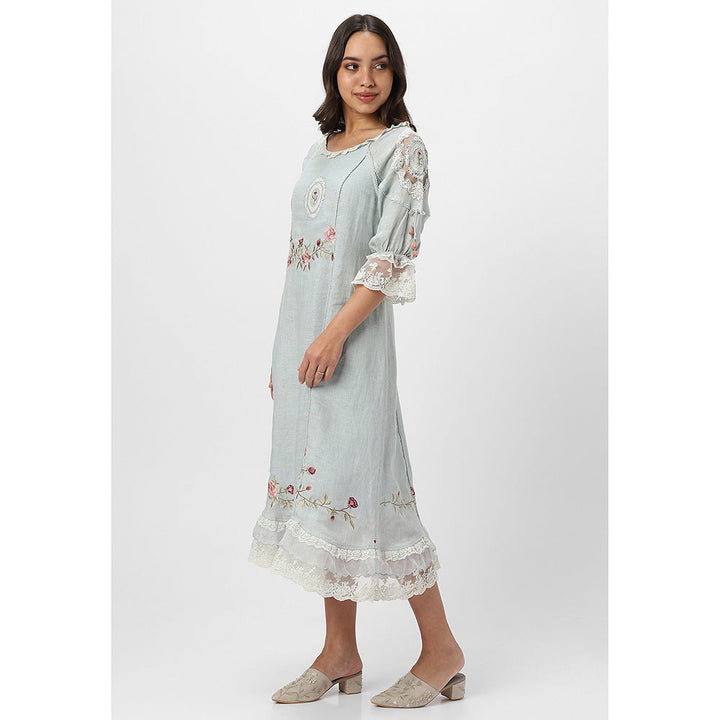 Kaveri Blue Bed Of Rose Dress